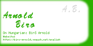 arnold biro business card