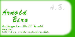 arnold biro business card